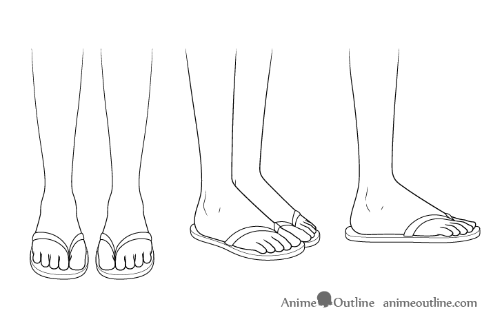 Anime sandals drawing