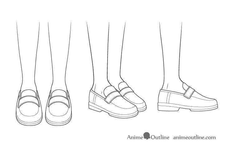 Anime school shoes drawing
