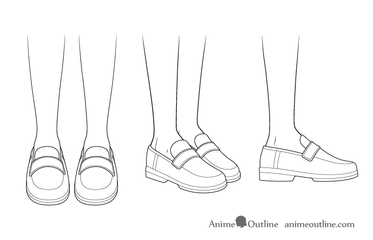 sketches of girls shoes