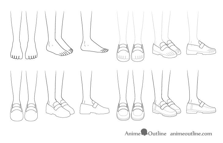 anime shoes sketch