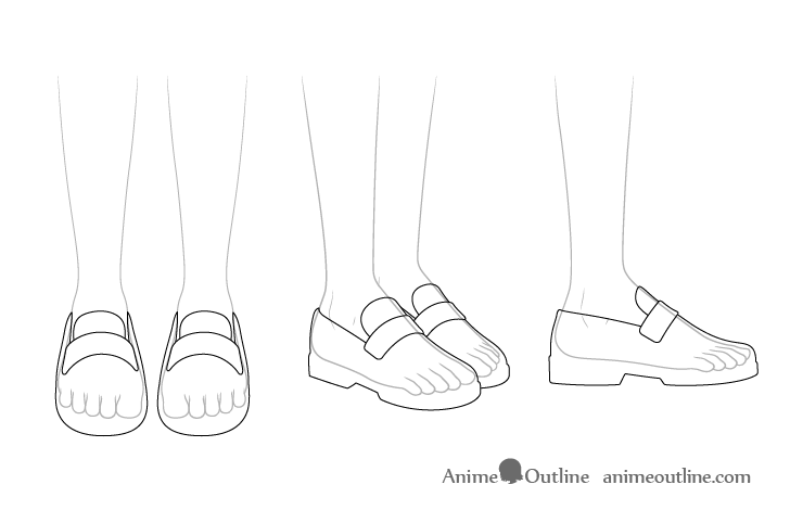 Anime school shoes see through drawing