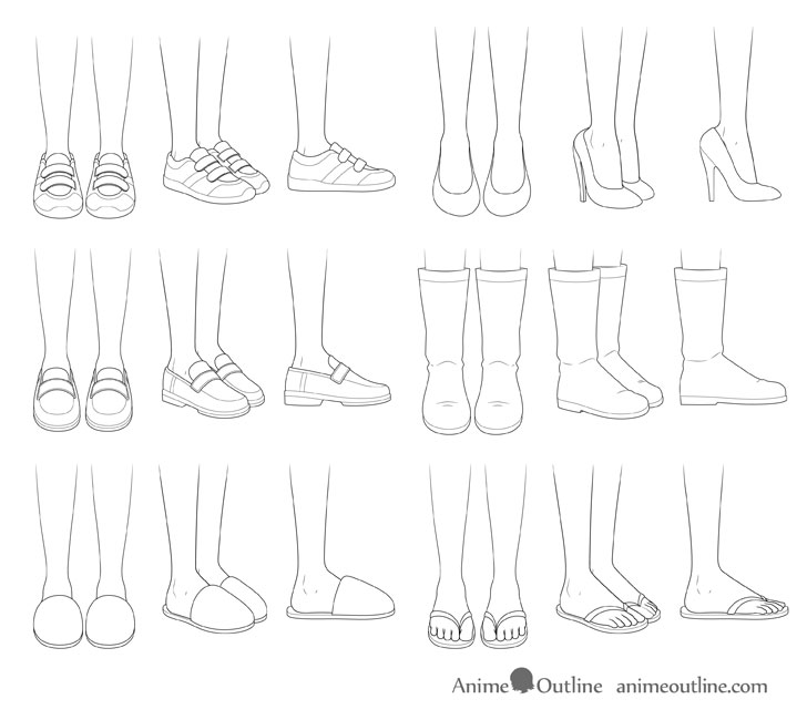 How to Draw Anime Shoes Step by Step - AnimeOutline