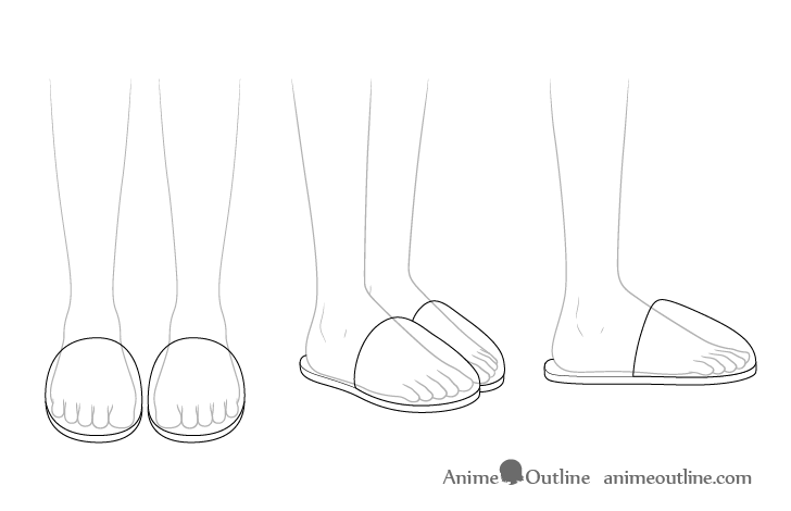 Anime slippers see through drawing