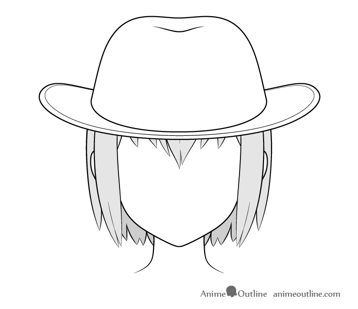 Рисунок аниме ковбойской шляпы