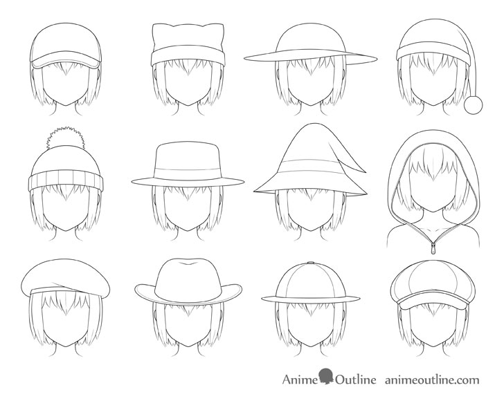 How To Draw Anime Hats Head Ware Animeoutline