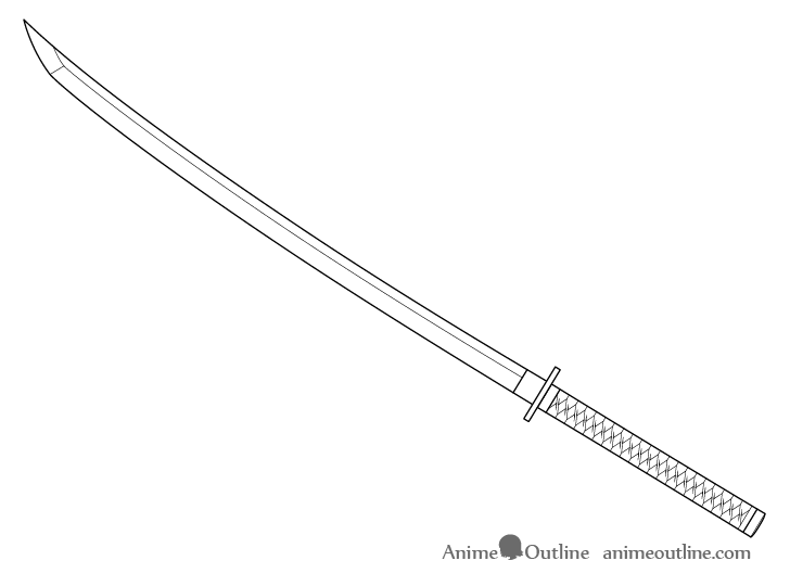 Katana drawing on an angle