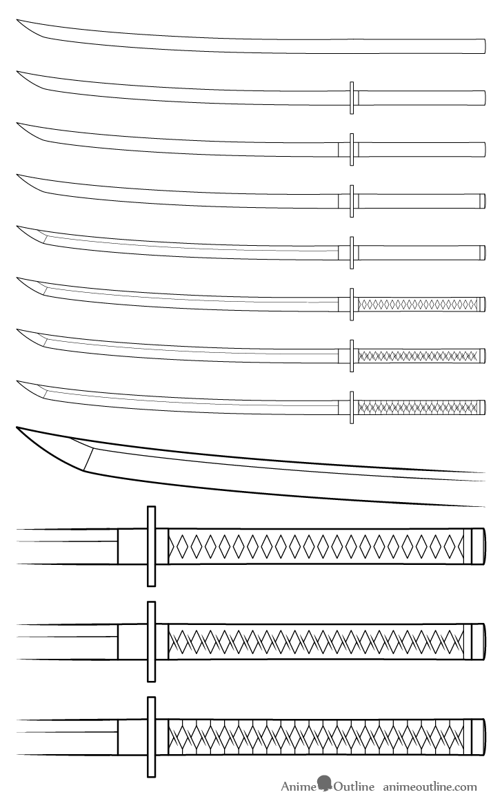 Katana drawing step by step