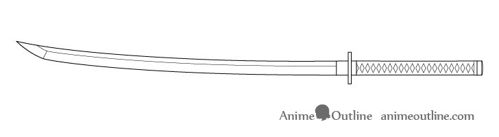 Katana hilt braid drawing