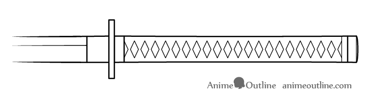 Katana hilt braid folds drawing large