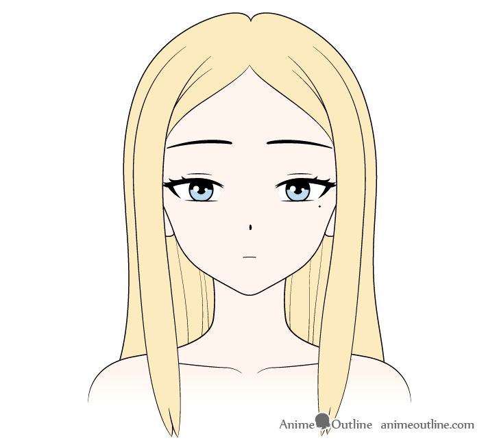 anime girl with beautiful hair