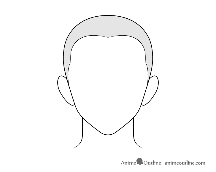 Anime buzz cut male hair drawing