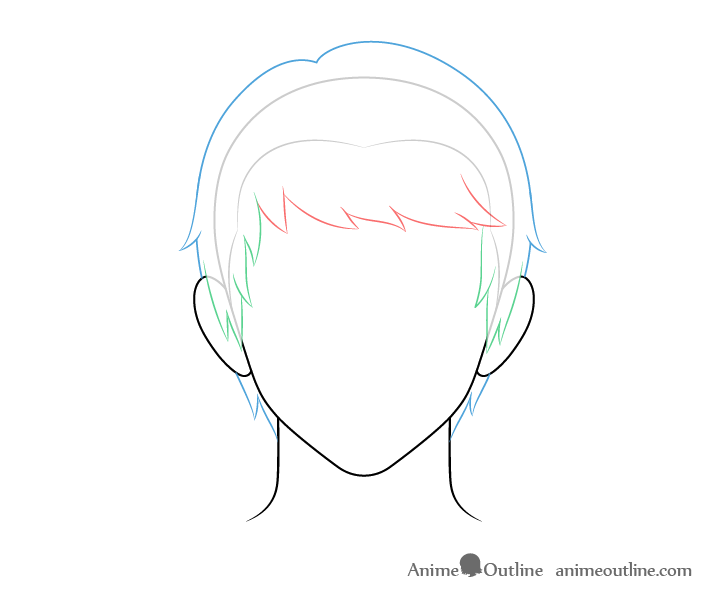 How to Draw Anime Male Hair Step by Step - AnimeOutline