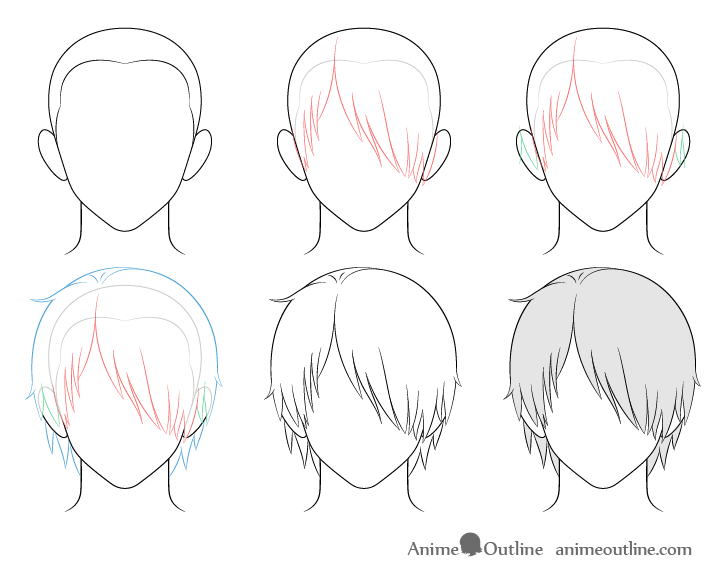 How to Draw Anime Male Hair Step by Step - AnimeOutline