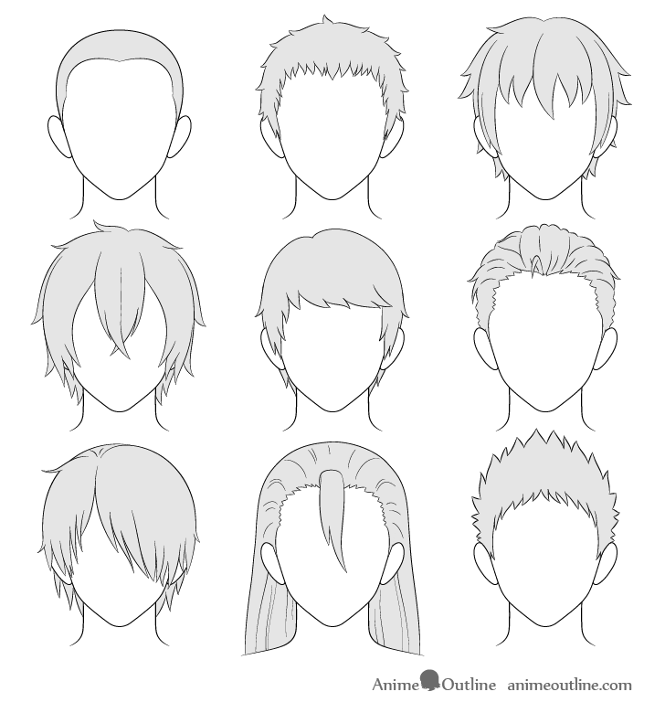 How To Draw Anime Male Hair Step By Step AnimeOutline Anime 
