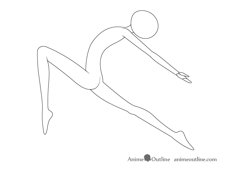 Dibujo de cuello de pose de ballet de anime