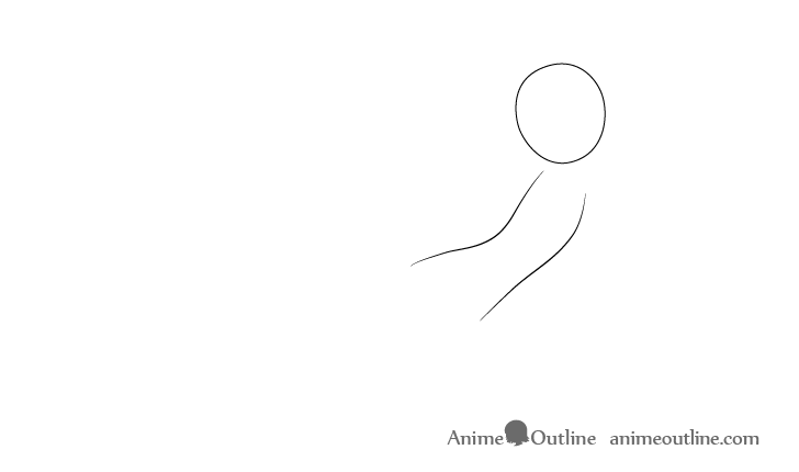 Dibujo de cabeza de pose de patada voladora de anime