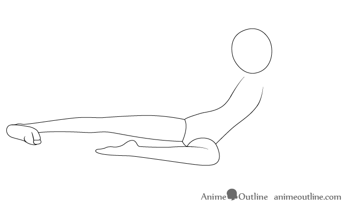 Anime flying kick pose legs drawing