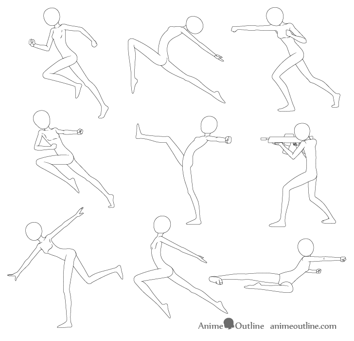 Anime poses drawing