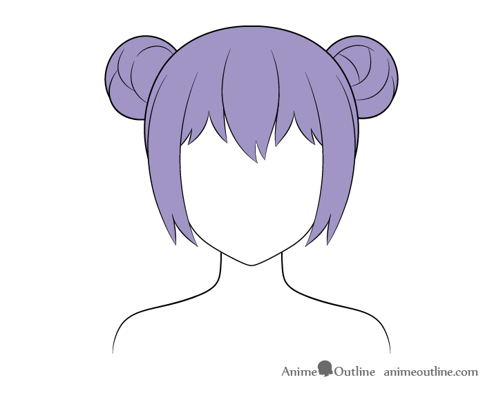 Anime girl with multi color hair