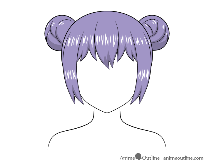 Blue bun hair drawing anime - wide 11