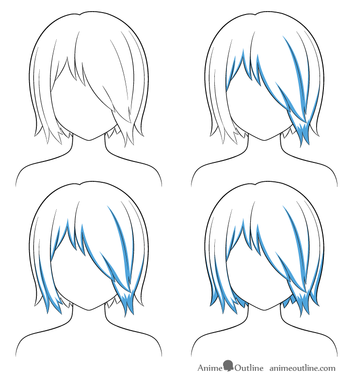 3 Different Ways to Shade Hair!  Anime Hair coloring tutorial +Brushes 