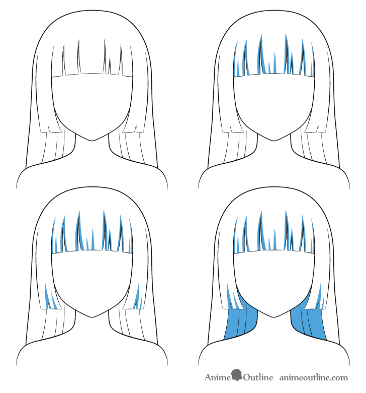 How to color anime hair step by step