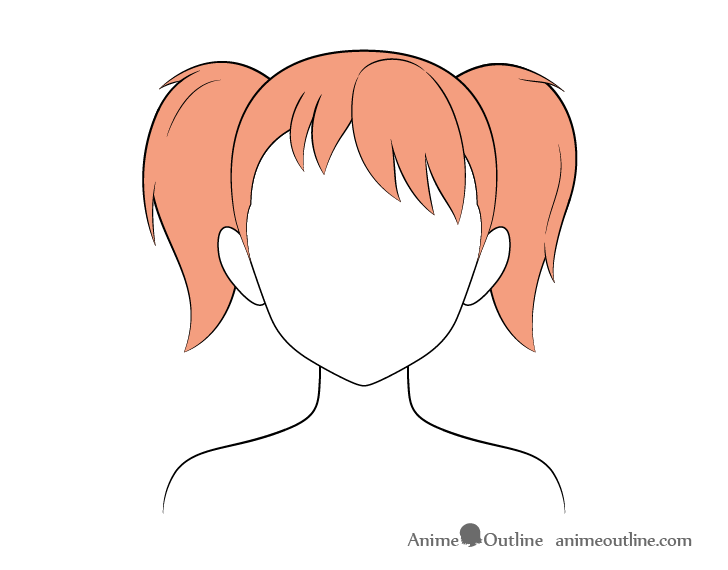 Anime hair, Chibi hair, Ponytail drawing