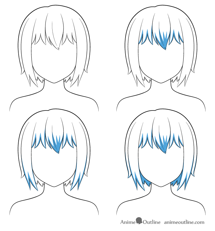 How to Draw Anime Girl Hair for Beginners, 6 Examples! – GVAAT'S WORKSHOP