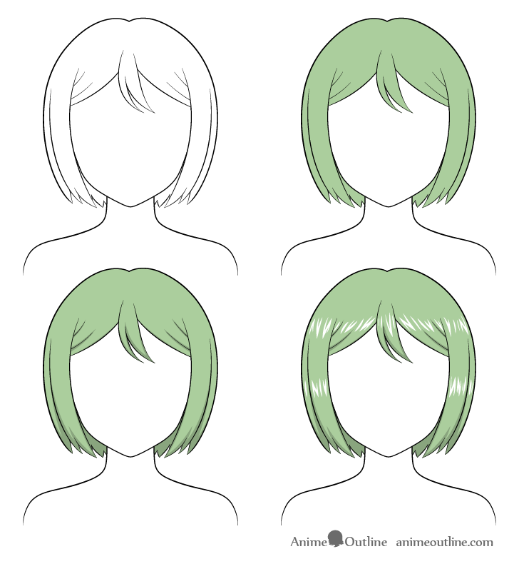 How to Shade Anime Hair Step by Step - AnimeOutline