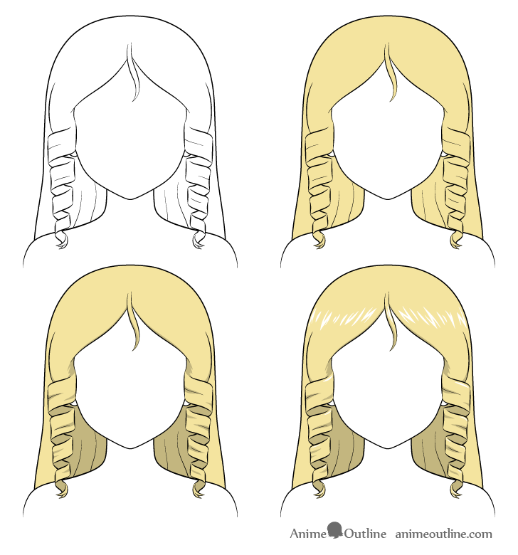 How to Draw Curly Anime Hair - AnimeOutline