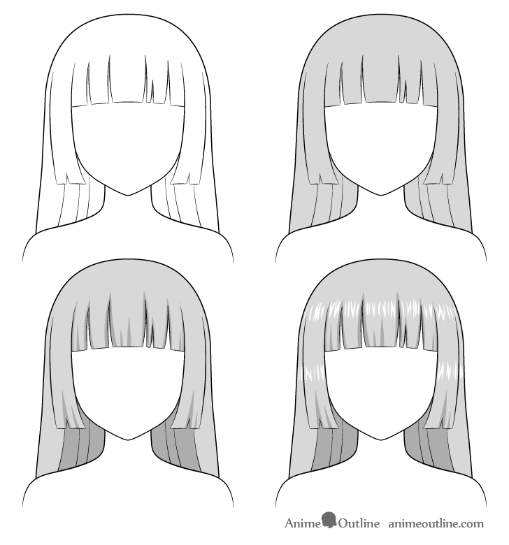 How to Shade Anime Hair Step by Step - AnimeOutline