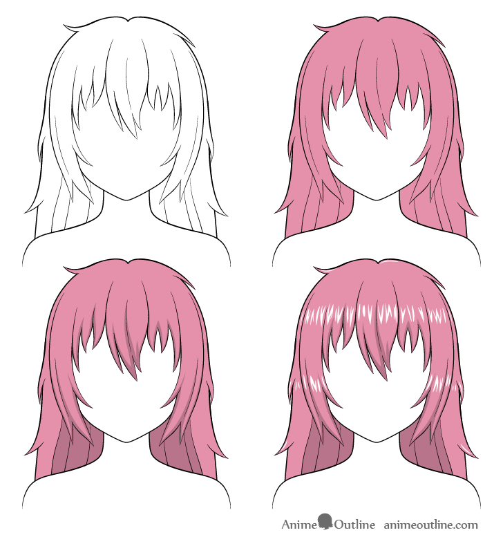 How to Shade Anime Hair Step by Step - AnimeOutline