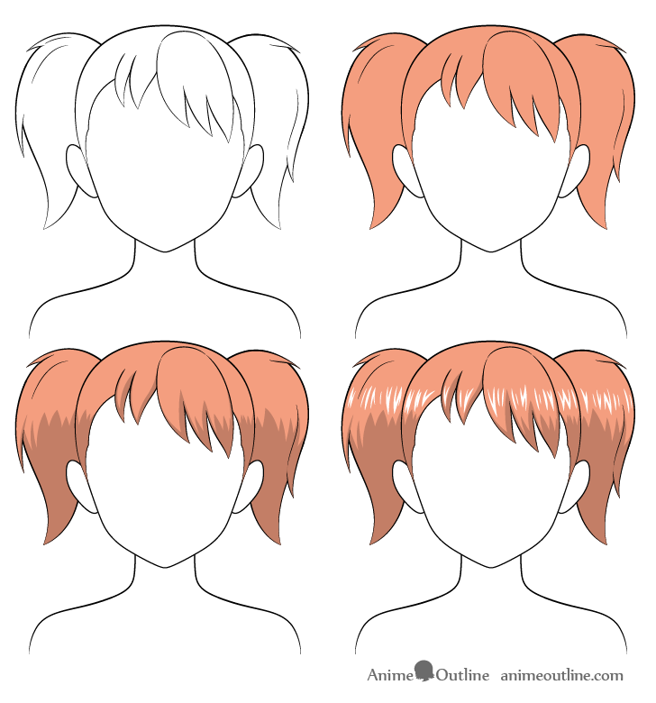 How to Shade Anime Hair Step by Step - AnimeOutline