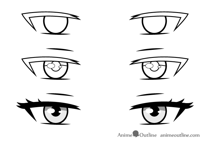 Anime elf eyes drawing step by step