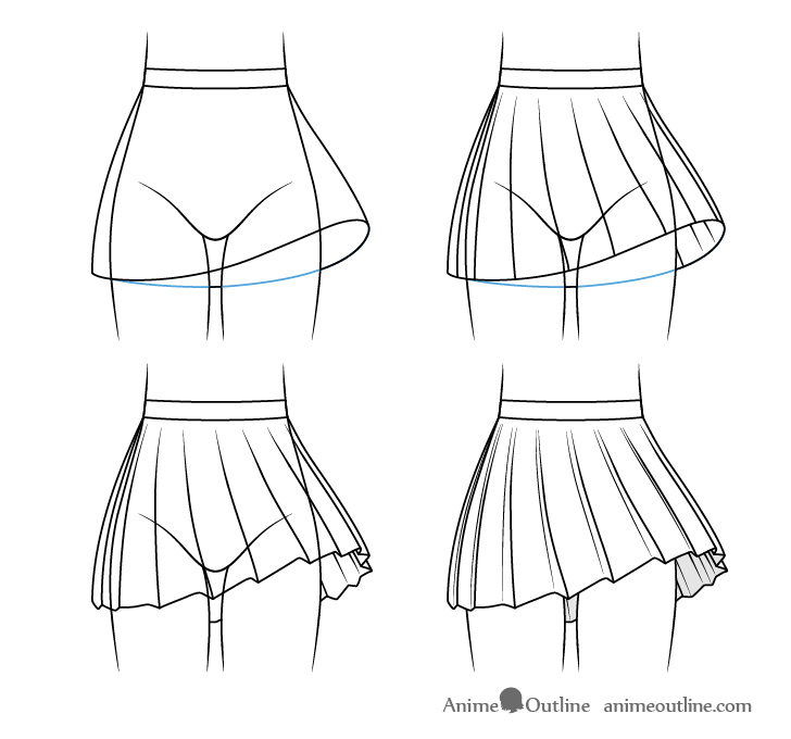 How to Draw Anime Skirts Step by Step - AnimeOutline