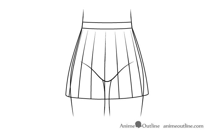 Anime school skirt folds drawing