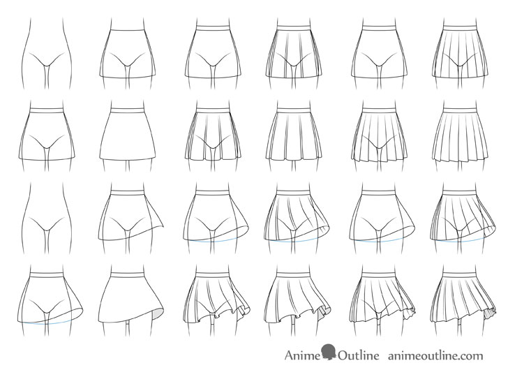 Premium Vector  Skirt styles a visual representation of styles of the  skirts on the figure