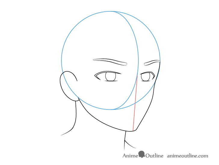 How to Draw The Front View of The Male Head