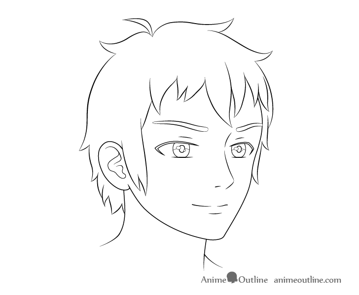 How to Draw Anime and Manga Male Head and Face - AnimeOutline