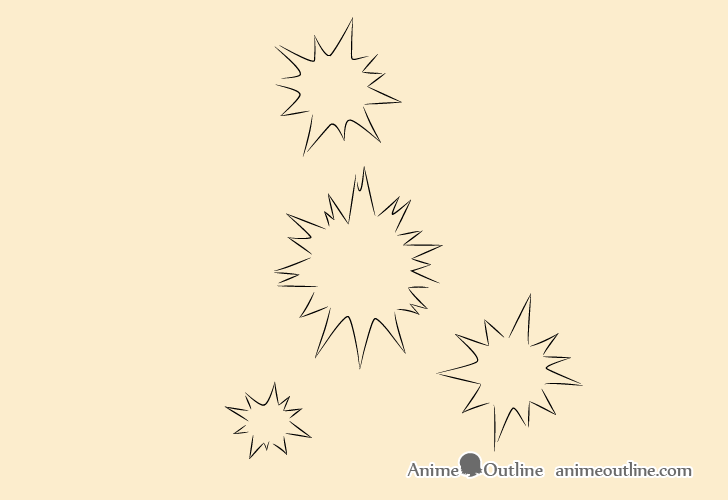 Small explosions pattern drawing