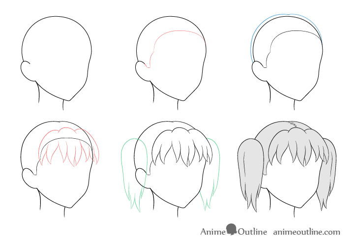 anime hair | manga hair | how to draw | curly hair | Curly hair drawing,  Ponytail drawing, Manga hair