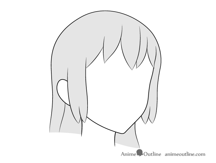 How to Draw Anime Hair in 3/4 View Step by Step - AnimeOutline