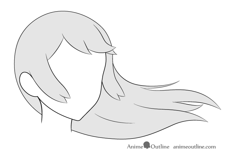 How To Draw Anime Hair In 34 View Step By Step Barnett Drowed