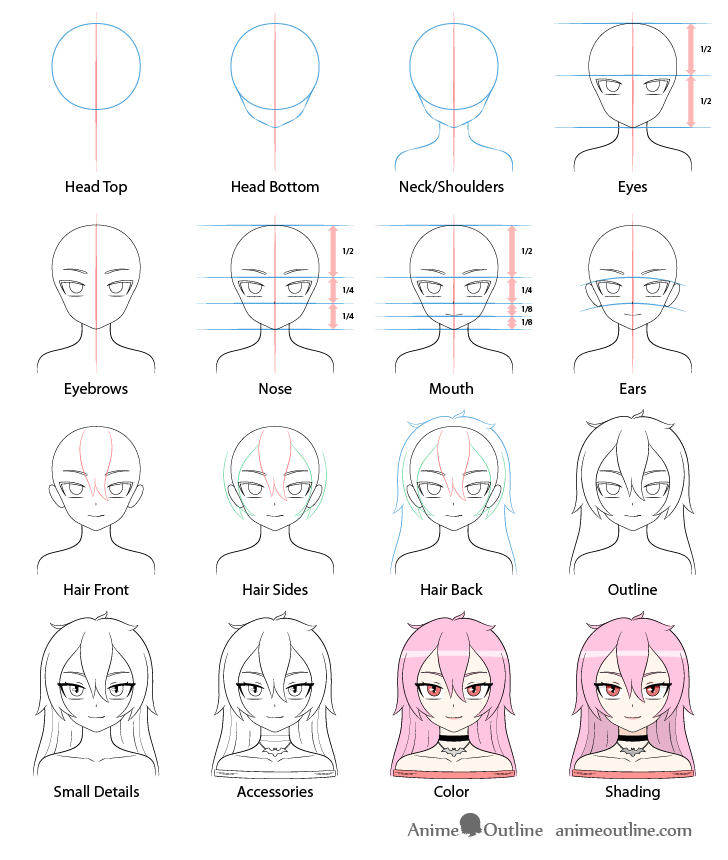 Anime vampire girl drawing step by step