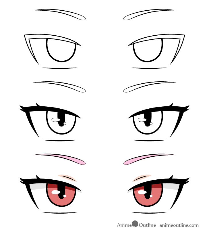 Anime vampire girl eyes drawing step by step