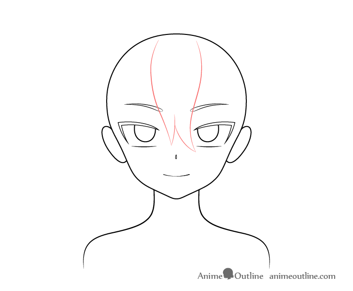 Anime vampire girl hair front drawing