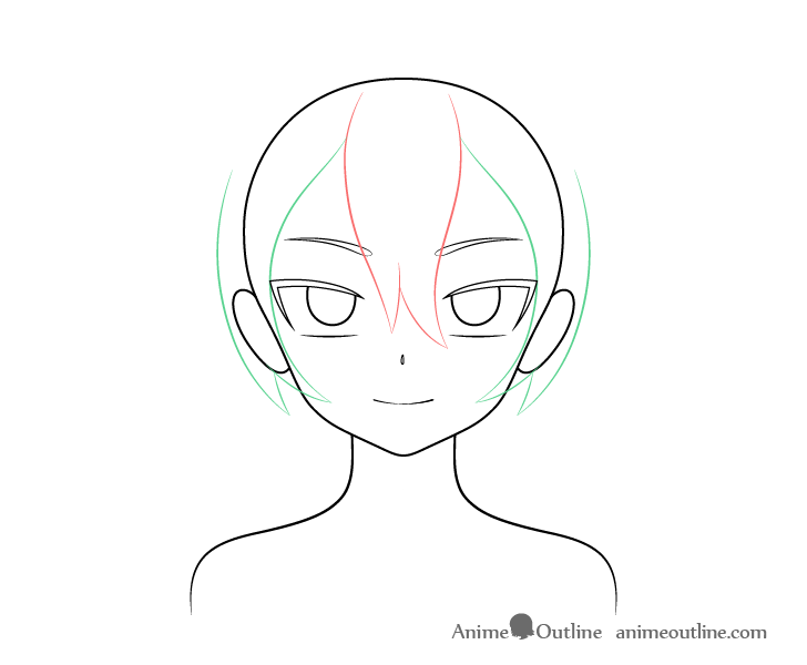 Anime vampire girl hair sides drawing