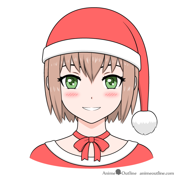 Christmas Cartoon Illustration Cute Kawaii Character Anime 9669257 Vector  Art at Vecteezy