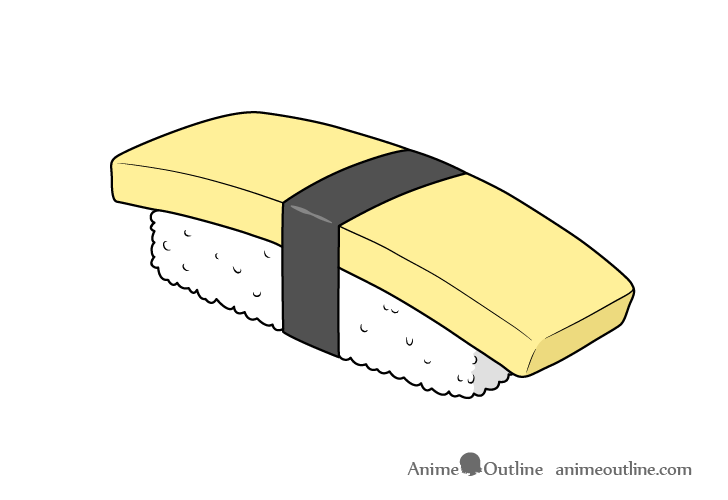 Sushi tamago nigiri drawing