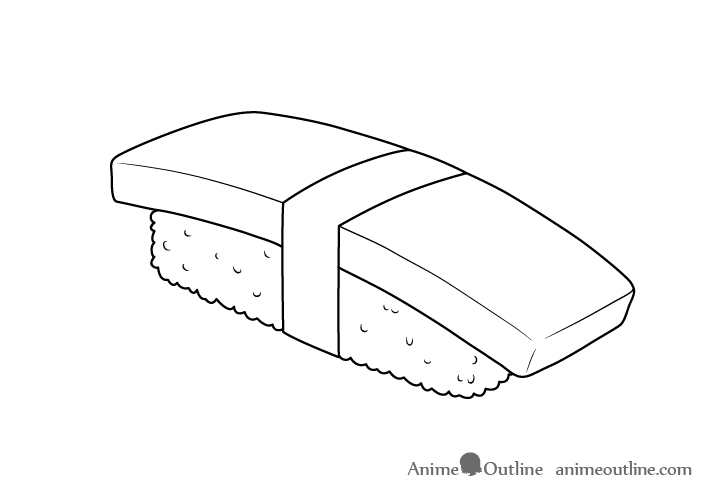 Sushi tamago nigiri line drawing